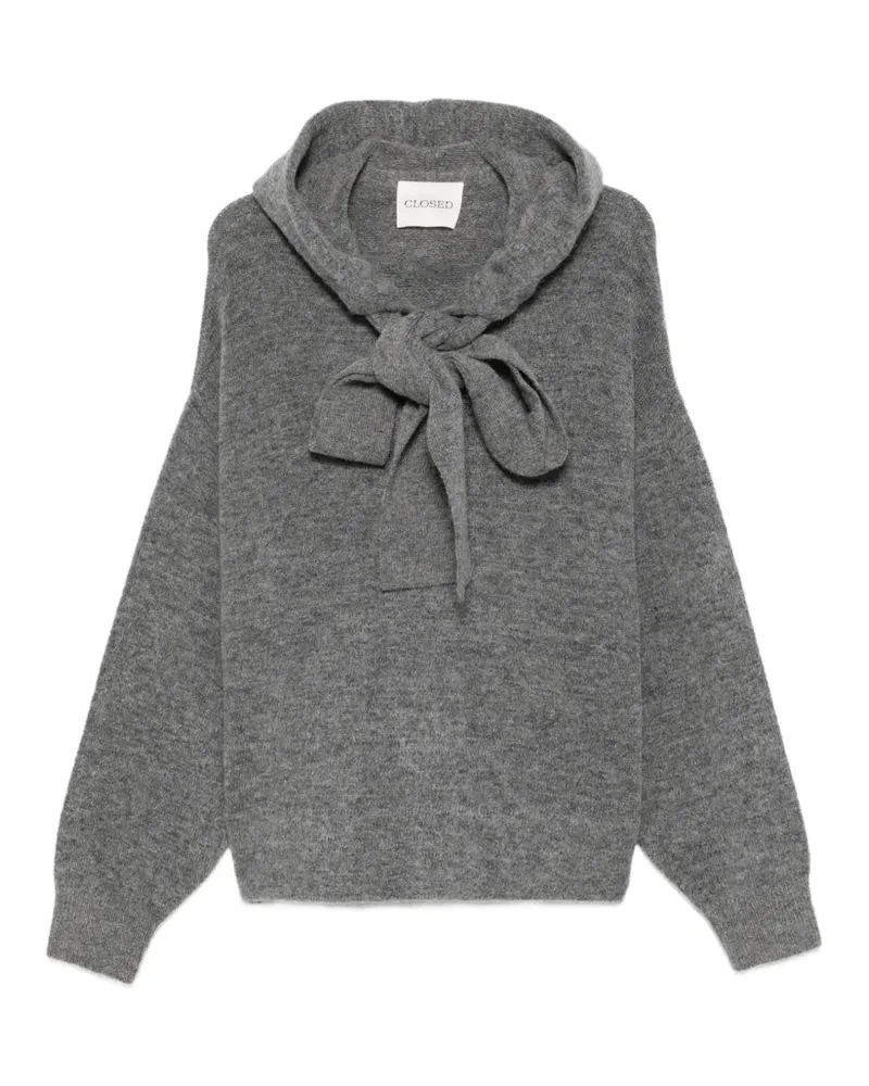 Closed Gestrickter Hoodie mit Schleife - Grau Grau