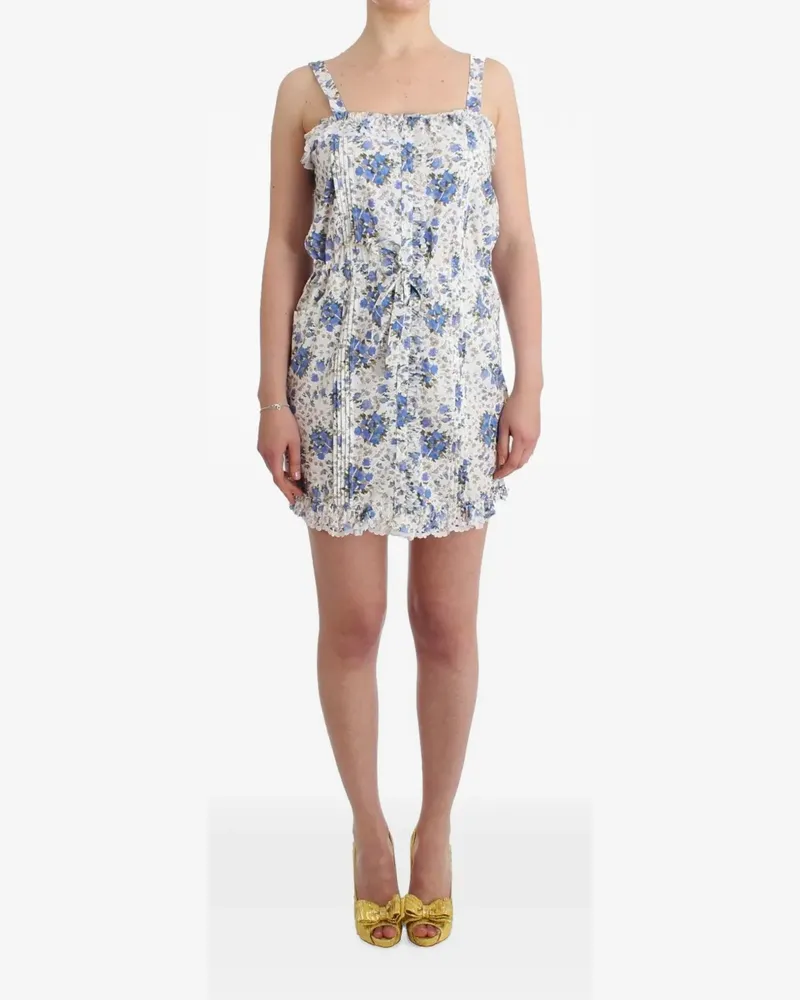 Ermanno Scervino floral-print ruffled mini dress - Weiß Weiß