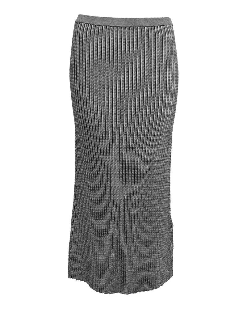 Victoria Beckham ribbed raw-hem skirt - Schwarz Schwarz
