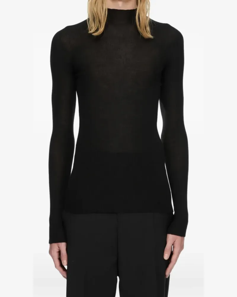 Rick Owens ribbed-knit high-neck sweater - Schwarz Schwarz