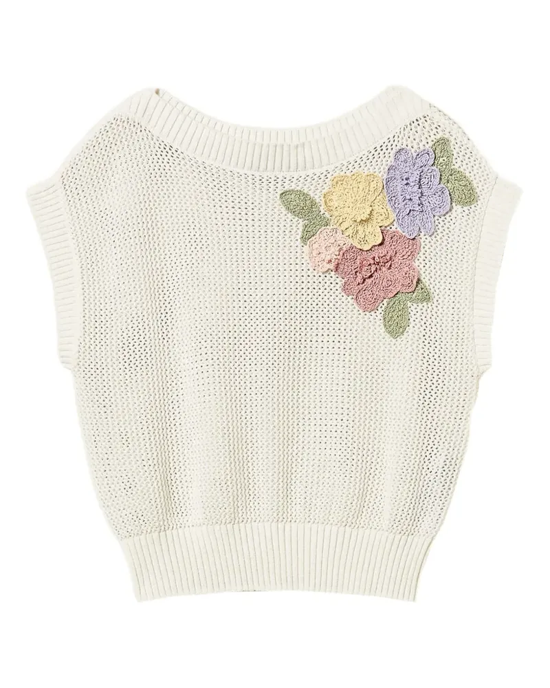 Twin-Set Klassischer Pullunder - Weiß Weiß