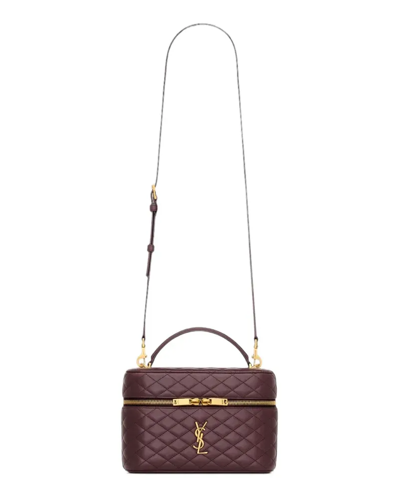 Saint Laurent Große Gaby Kosmetiktasche aus Lammleder - Rot Rot