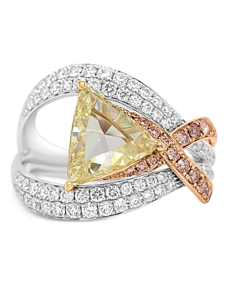 HYT Jewelry Cocktailring mit Diamanten in Rosenform - Silber Silber