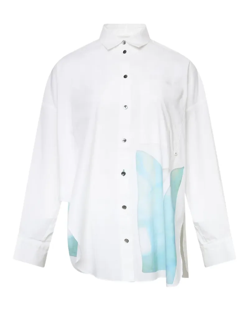 ENFÖLD leaf-motif patch-pocket shirt - Weiß Weiß
