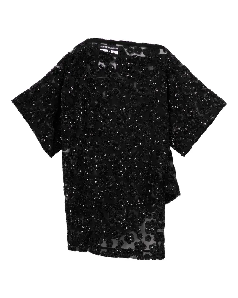 Junya Watanabe Top mit Pailletten - Schwarz Schwarz