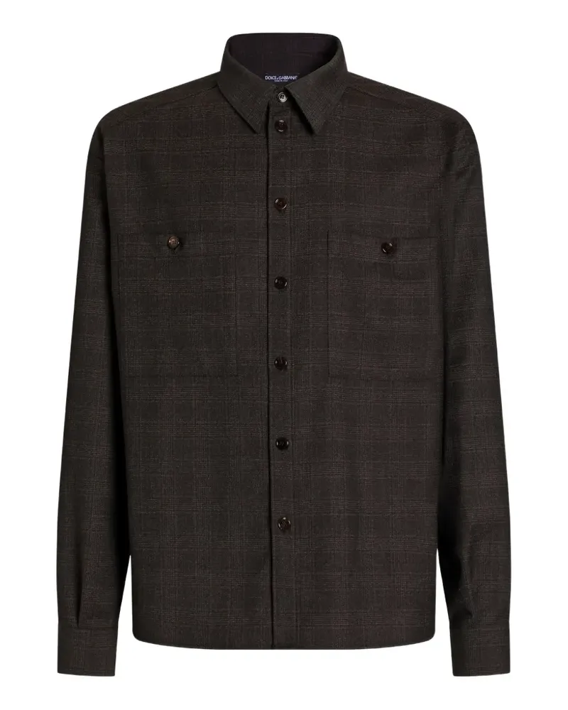 Dolce & Gabbana Kariertes Glen Saxony Hemd - Braun Braun