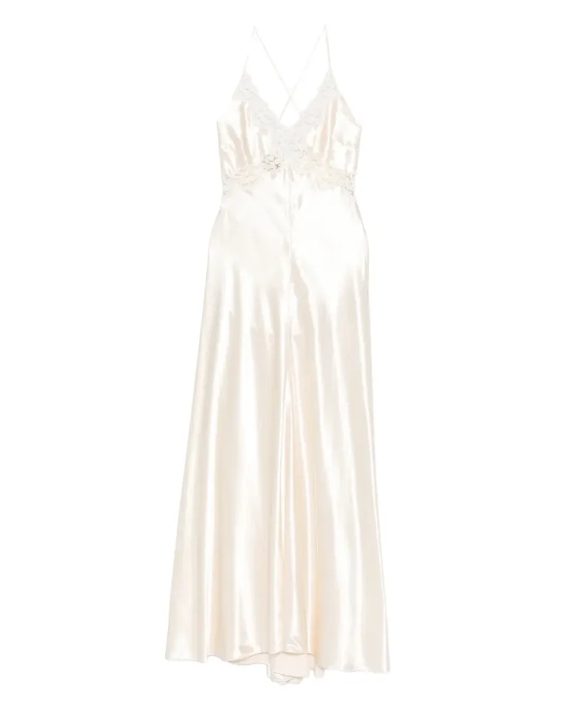 Alberta Ferretti lace straps dress - Nude Nude