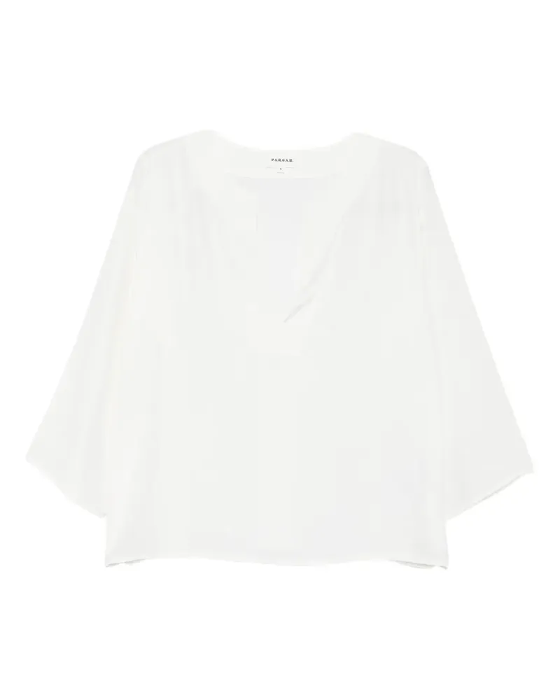 P.A.R.O.S.H. P.A.R.O H. Saxon Bluse mit V-Ausschnitt - Weiß Weiß