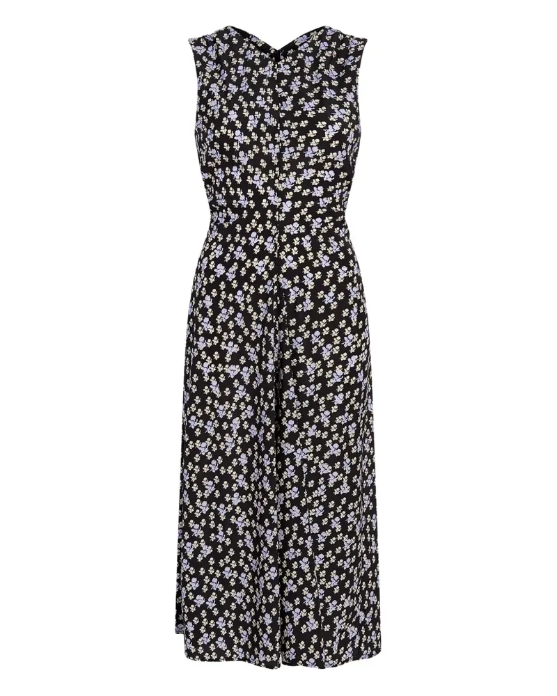Proenza Schouler Ella Midikleid mit Blumenmuster - Schwarz Schwarz