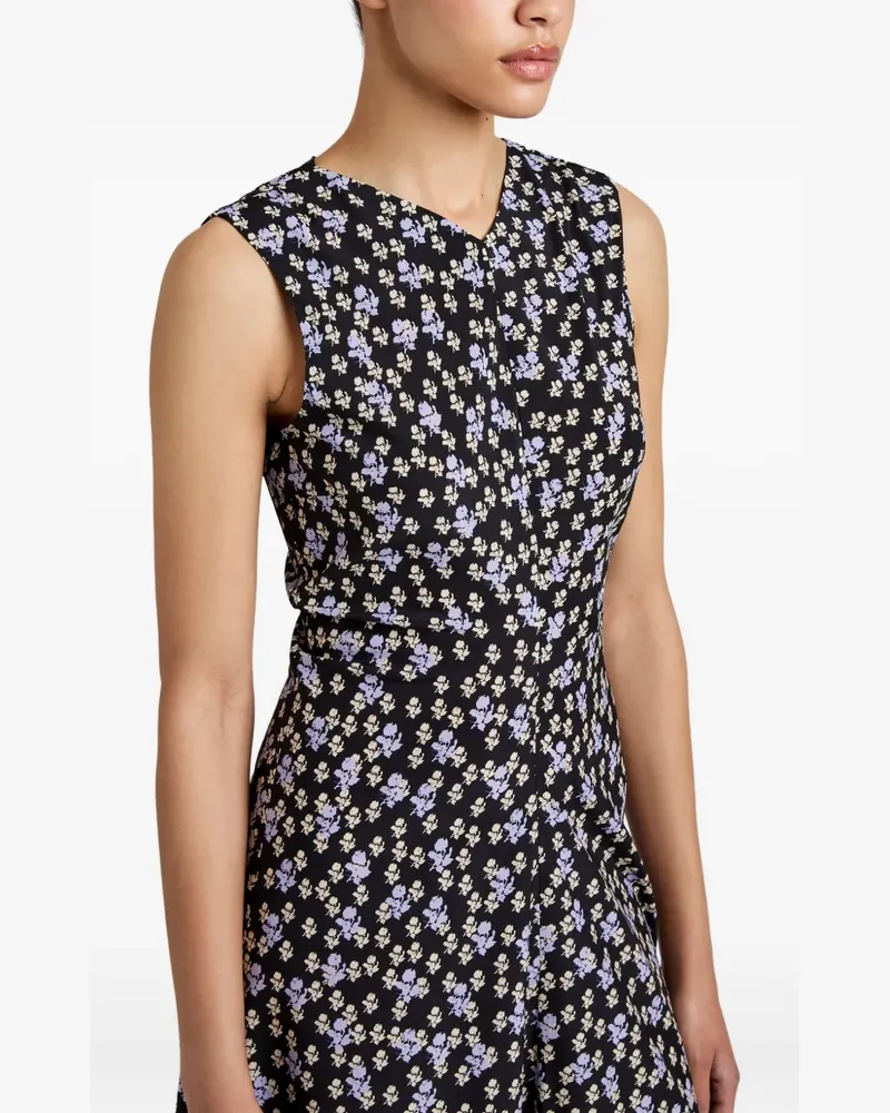 Proenza Schouler Ella Midikleid mit Blumenmuster - Schwarz Schwarz