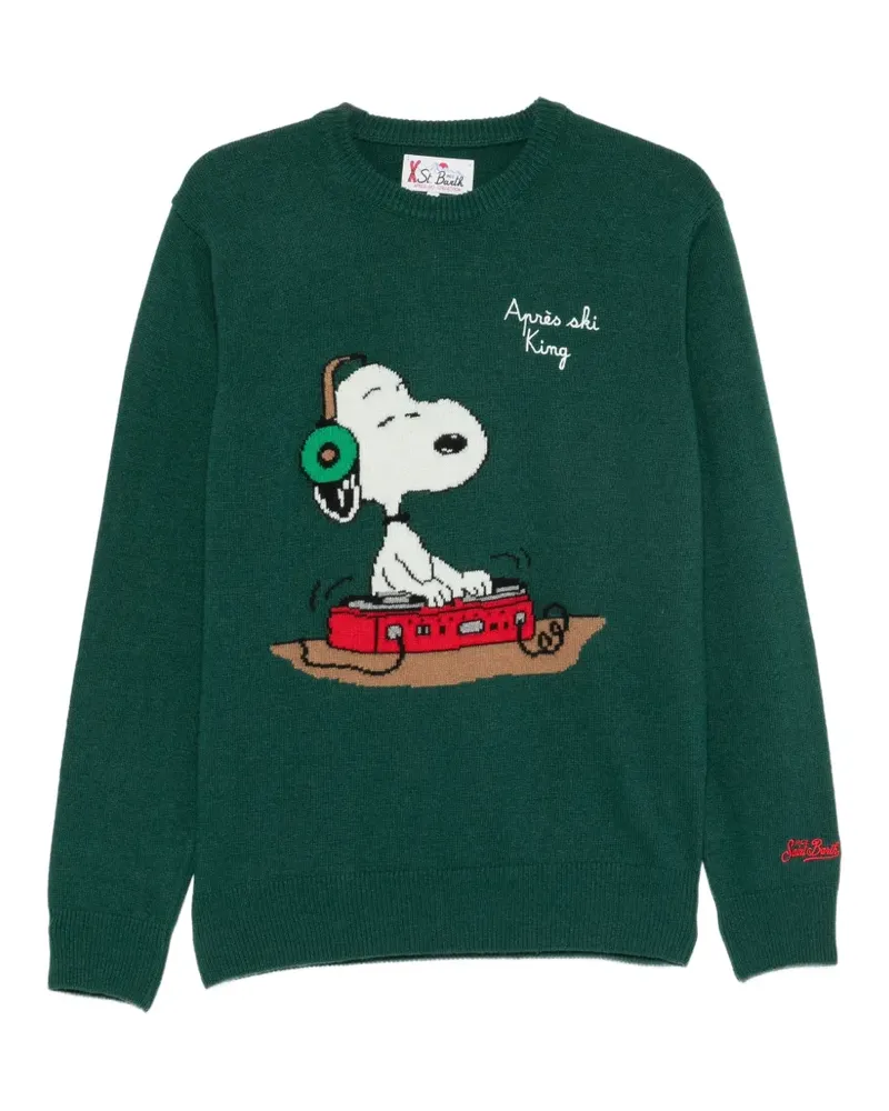 MC2 Saint Barth Snoopy-embroidered wool sweater - Grün Grün