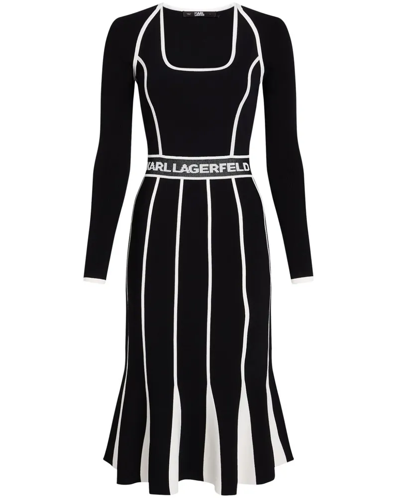 Karl Lagerfeld Gestricktes Transformer Midikleid - Schwarz Schwarz