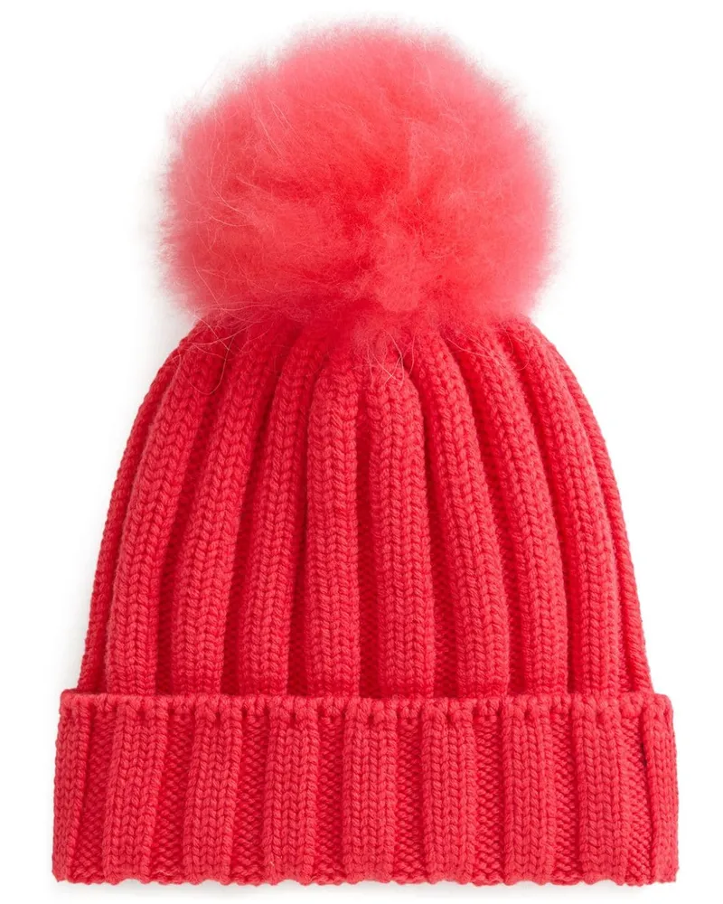 Woolrich Beanie mit Pompon - Rot Rot