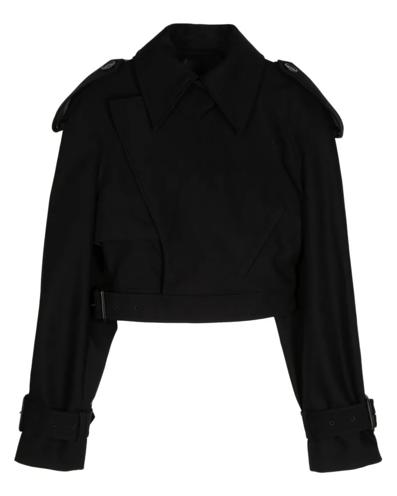 WARDROBE.NYC Perfecto Cropped-Trenchjacke - Schwarz Schwarz