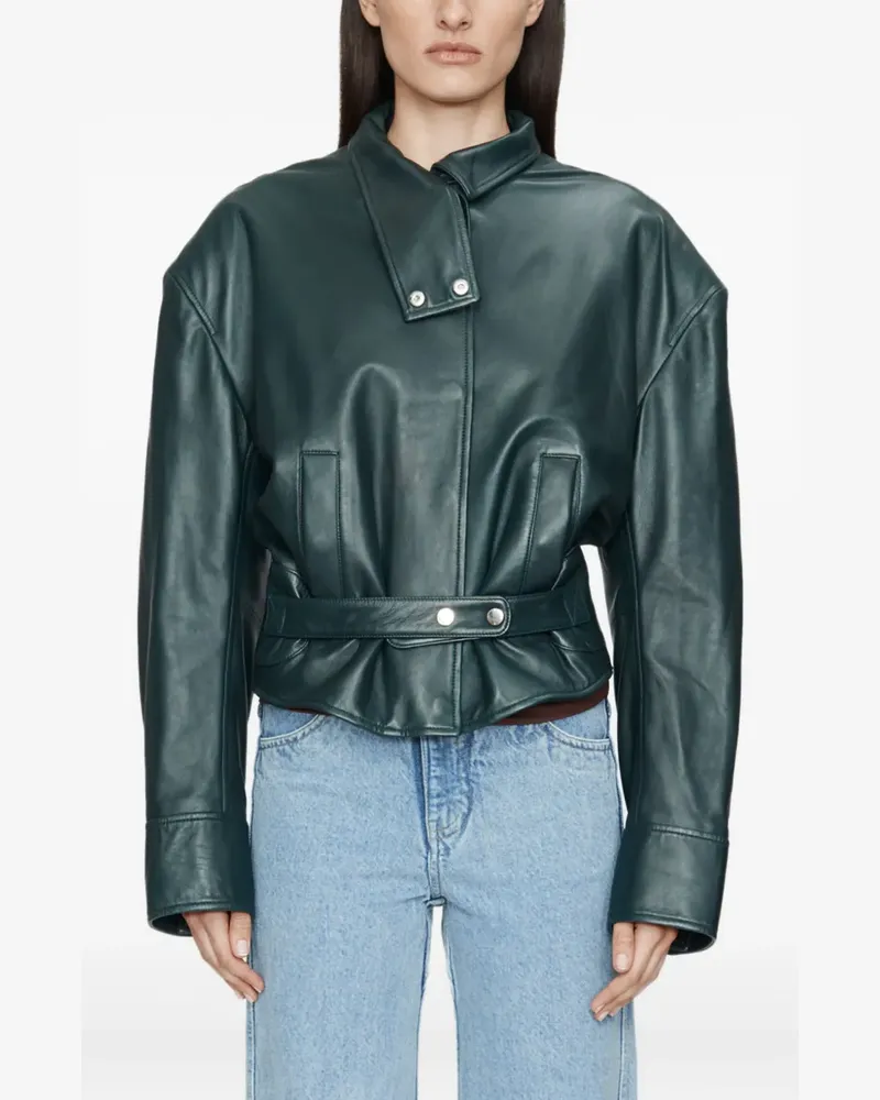 Christopher Esber Eddie Lederjacke mit Gürtel - Grün Grün