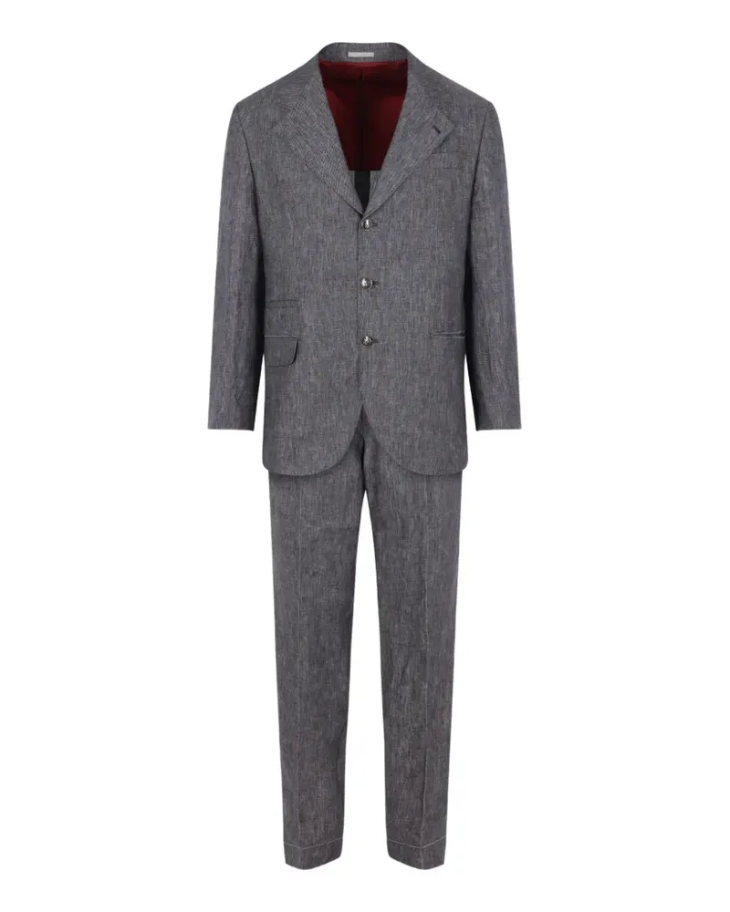 Brunello Cucinelli single-breasted linen suit - Grau Grau