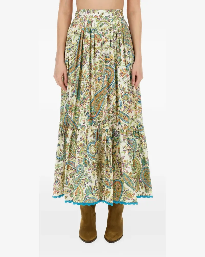 Etro paisley tiered maxi skirt - Grün Grün