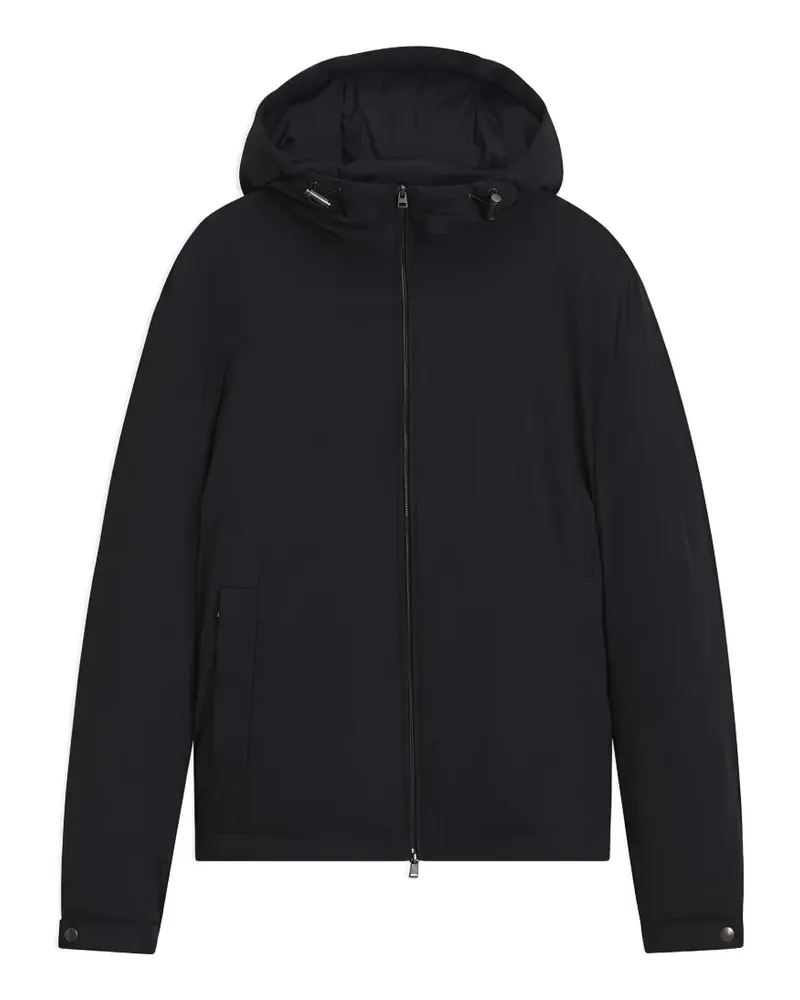 HUGO BOSS Wasserabweisende kurze Kapuzenjacke mit Daunenfüllung - Schwarz Schwarz