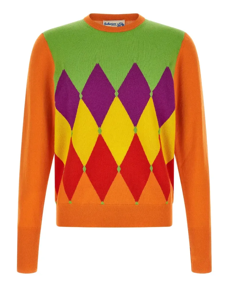 Ballantyne Classic Diamond Pullover - Orange Orange
