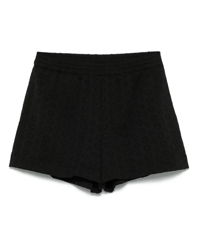 FISICO-Cristina Ferrari Shorts mit Lochstickerei - Schwarz Schwarz