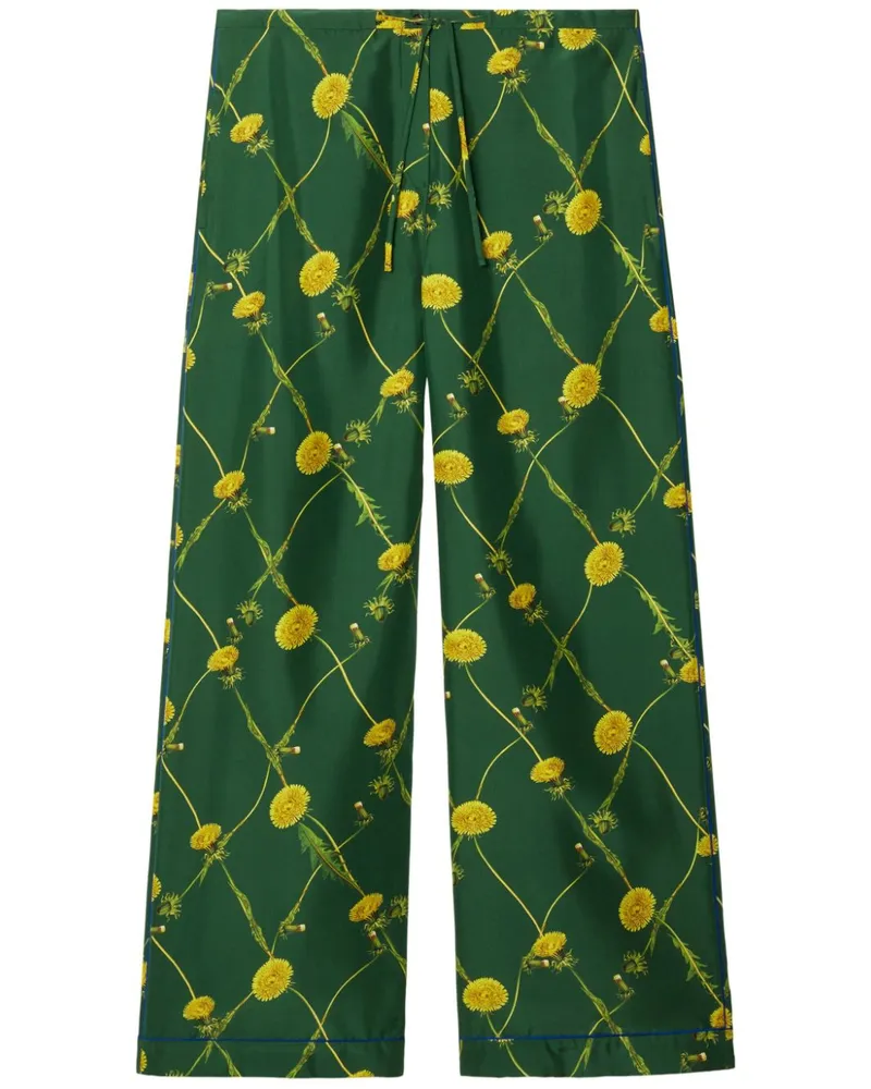 Burberry Dandelion Schlaghose mit Blumenmuster - Grün Grün