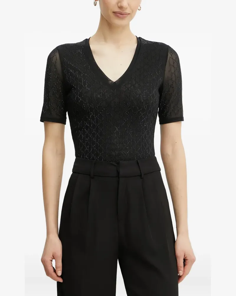 MARCIANO Los Angeles Aria T-Shirt mit V-Ausschnitt - Schwarz Schwarz