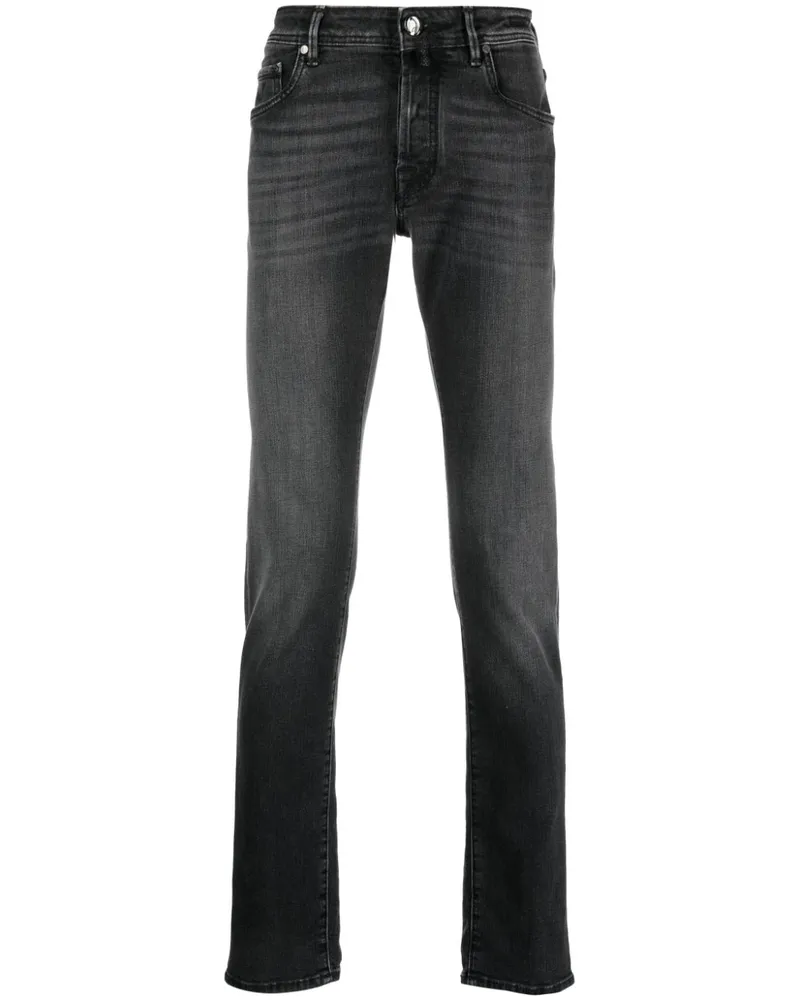 Jacob Cohën Halbhohe Slim-Fit-Jeans - Grau Grau