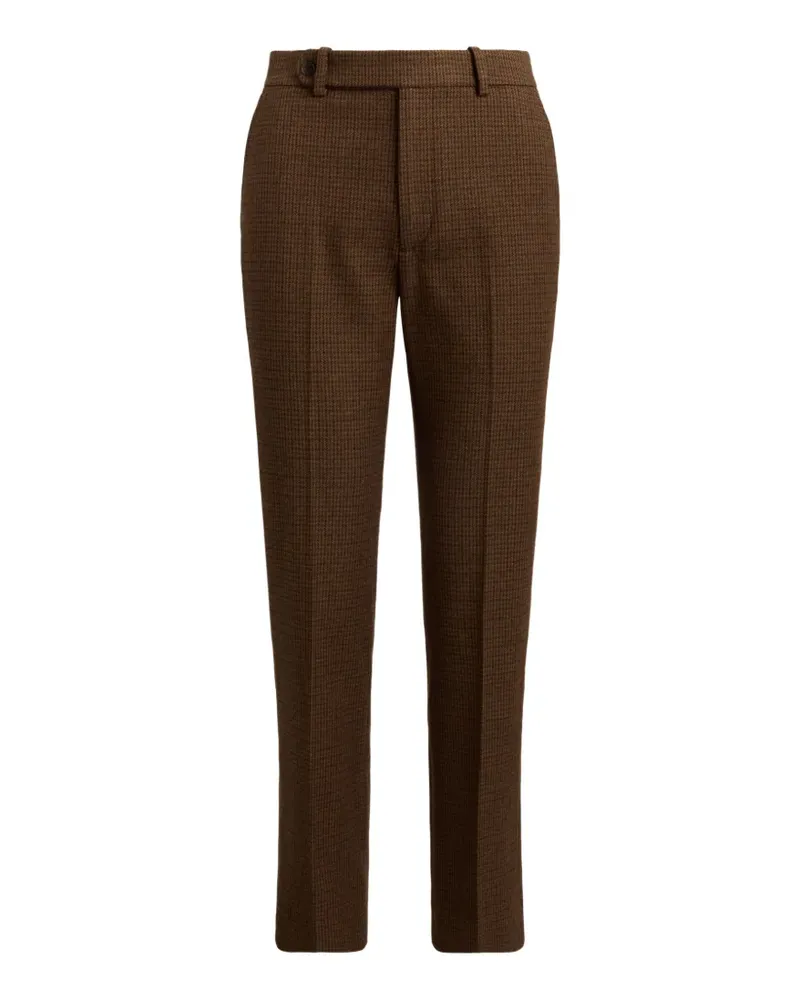 Ralph Lauren Schmale Hose mit Hahnentrittmuster - Braun Braun