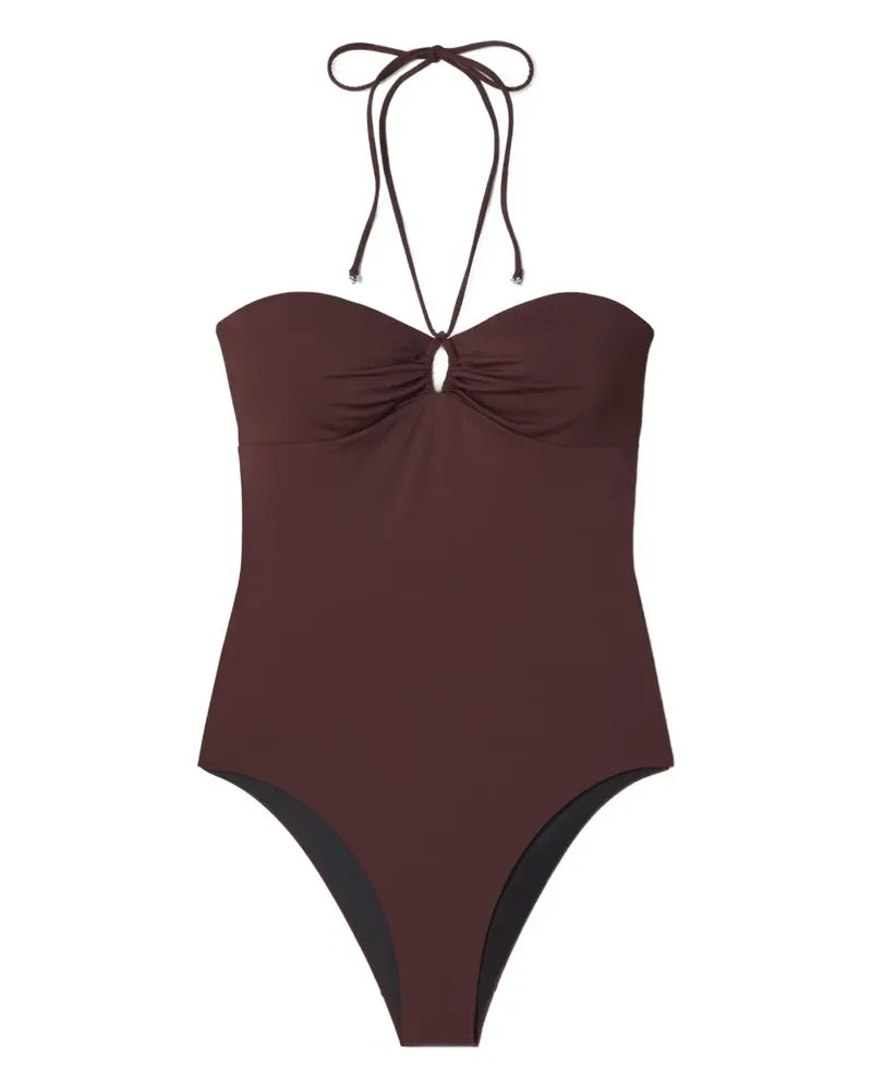 Tory Burch halterneck swimsuit - Braun Braun