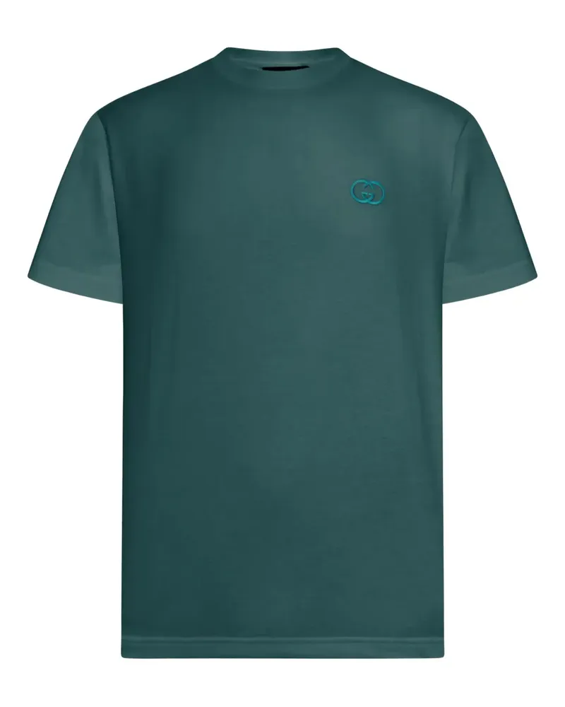 Gucci Interlocking G-embroidered T-shirt - Grün Grün