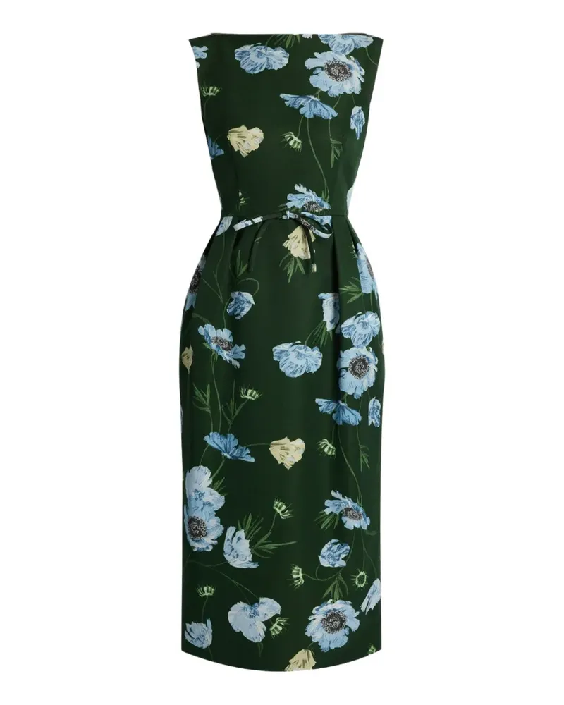 Erdem floral-print midi dress - Grün Grün