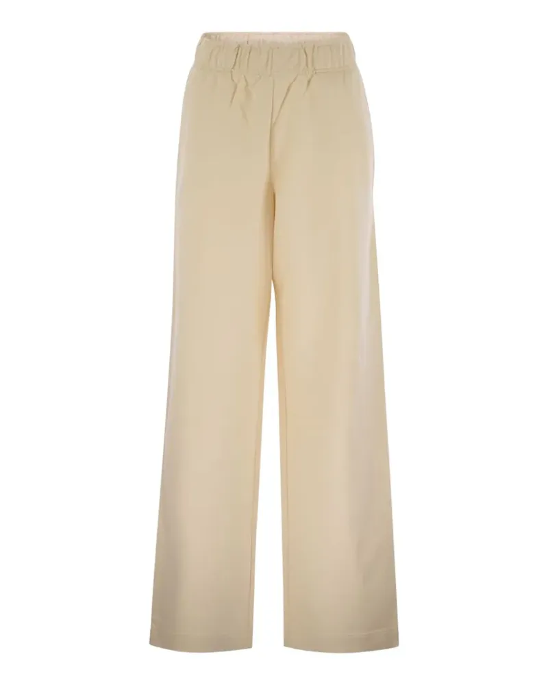 Moncler wide-leg cotton trousers - Nude Nude