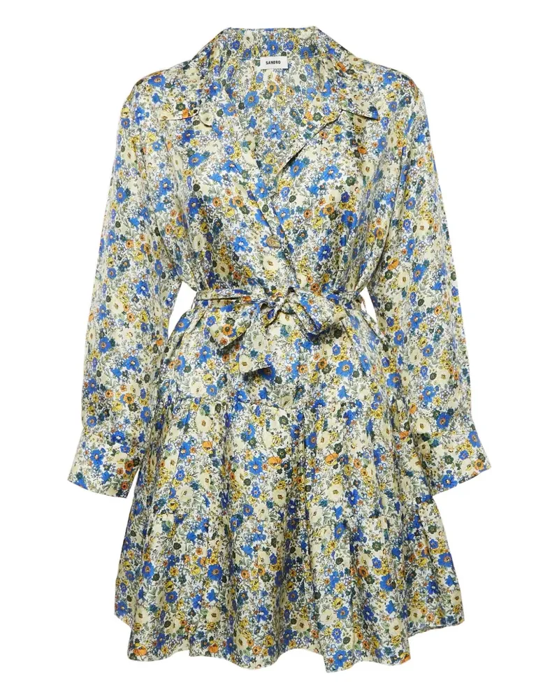 Sandro Pre-owned Seidenkleid mit Blumenmuster - Blau Blau