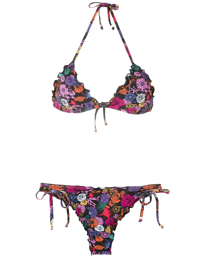 Amir Slama Bikini mit Rüschen - Blau Blau