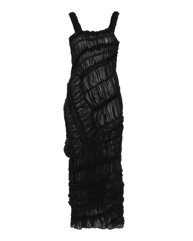 Magda Butrym ruffled midi dress - Schwarz Schwarz