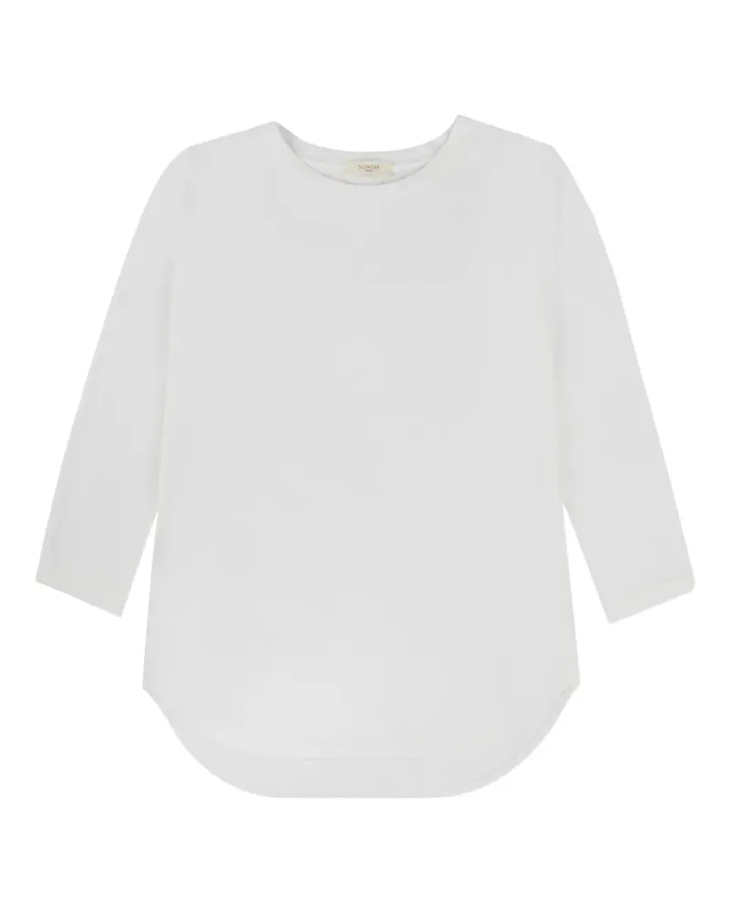 Zanone Langarmshirt mit Rundhalsausschnitt - Weiß Weiß