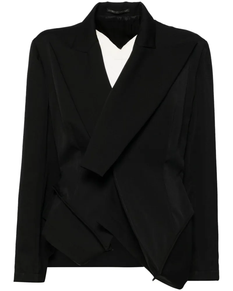 Yohji Yamamoto Asymmetrischer Blazer - Schwarz Schwarz