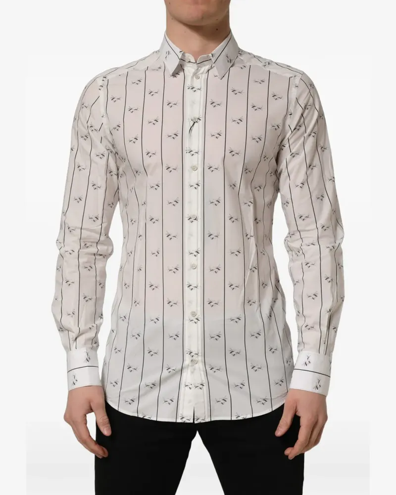 Dolce & Gabbana Bee-print Gold shirt - Weiß Weiß