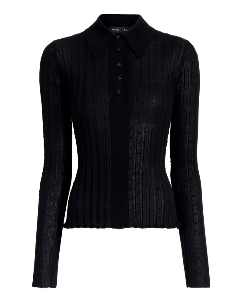 Proenza Schouler Monet top in fine bobble knit - Schwarz Schwarz