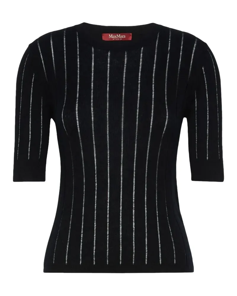 Max Mara Schmaler Pullover aus Wolle und Seide - Blau Blau