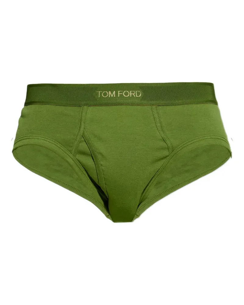 Tom Ford Slip mit Logo-Bund - Grün Grün
