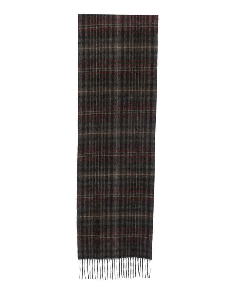 Paul Smith Karierter Schal mit Fransen - Grau Grau
