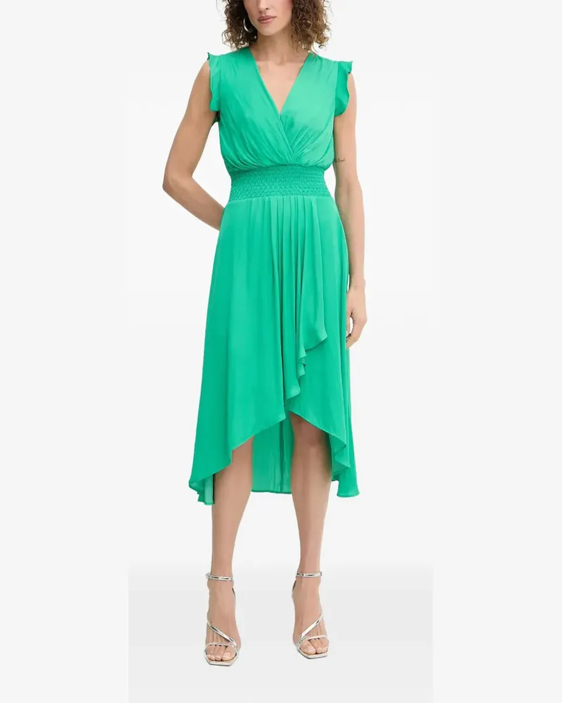 Morgan Gesmoktes Kleid mit Rüschenärmeln - Grün Grün