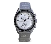 x Swatch Bioceramic Moonswatch Armbanduhr 42mm - Weiß