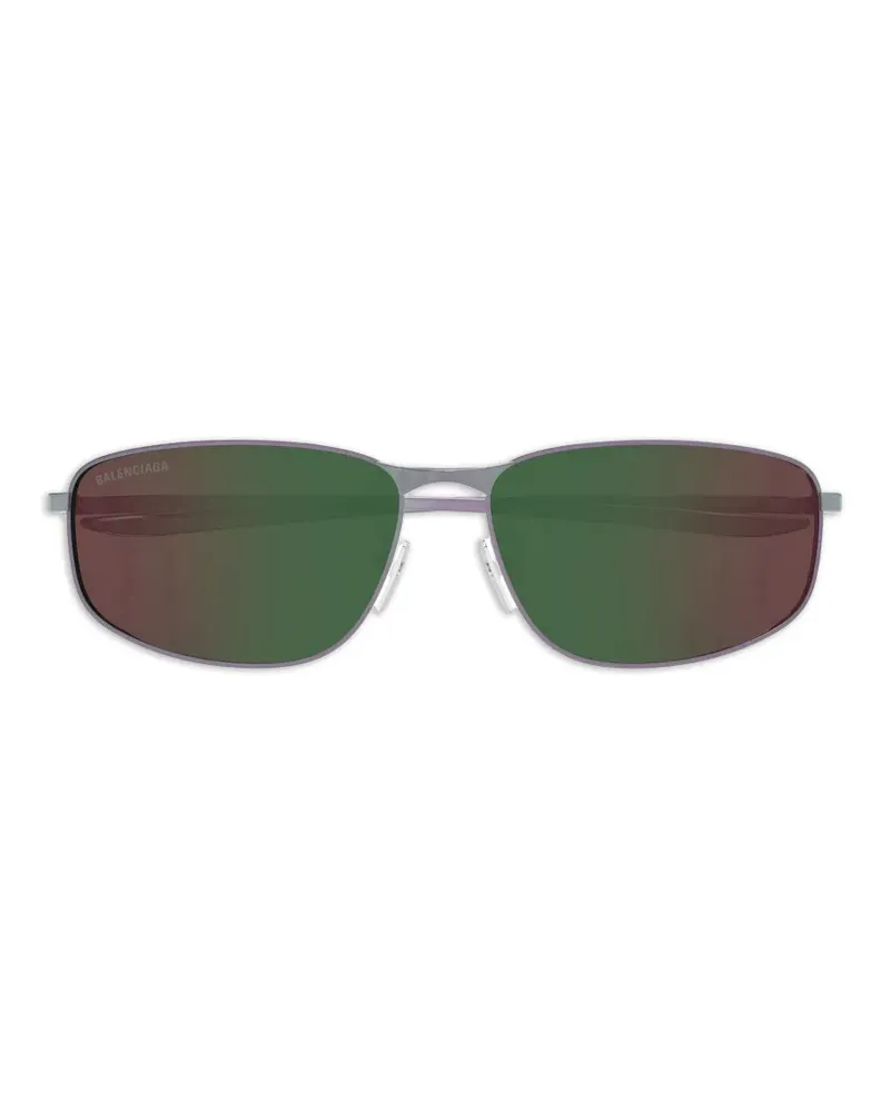 Balenciaga Sonnenbrille mit eckigem Gestell - Silber Silber