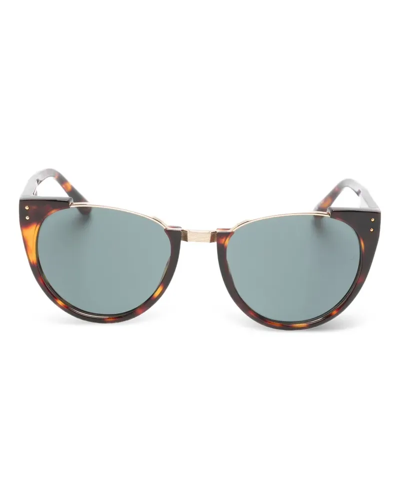 Linda Farrow Sonnenbrille mit rundem Gestell - Braun Braun