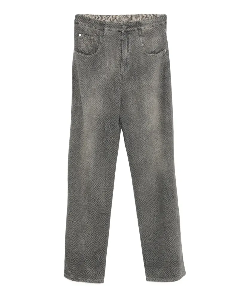 Ermanno Scervino Wide-Leg-Jeans mit geometrischem Muster - Grau Grau