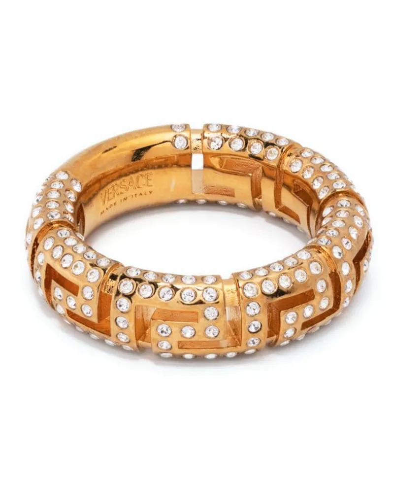 Versace Greca Ring mit Strass - Gold Gold