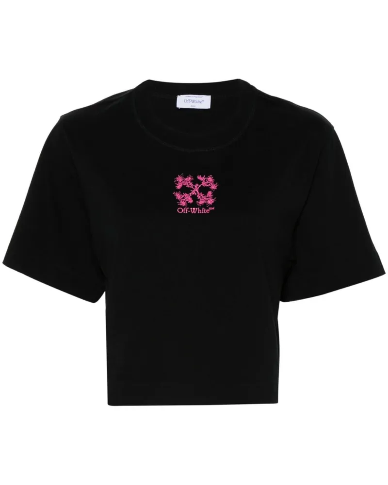 OFF-WHITE Cropped-T-Shirt mit Arrows-Stickerei - Schwarz Schwarz