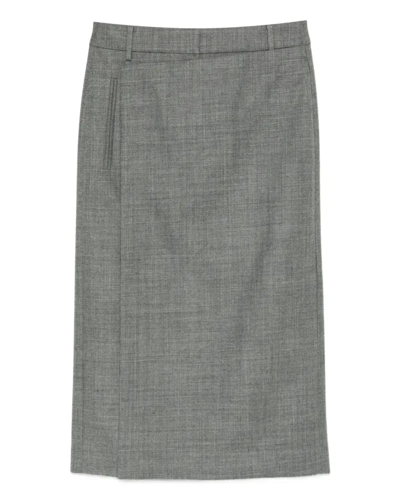 tibi back-slit midi skirt - Grau Grau